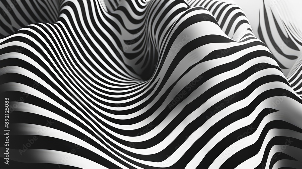 Abstract Black and white Geometric Waves Pattern with Vector Optical Illusion, Water Ripple and Swirl Texture Background Abstract Black and white Geometric Waves Pattern with Vector Optical Illusion, Water Ripple and Swirl Texture Background
