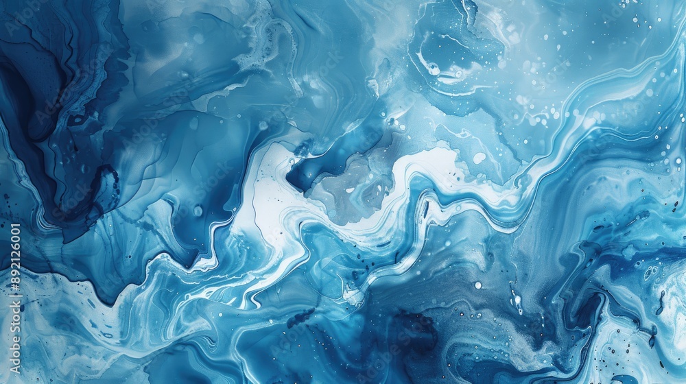 Artistic blue marble background with swirling ink and watercolor, creating a vivid and captivating abstract wallpaper Artistic blue marble background with swirling ink and watercolor, creating a vivid and captivating abstract wallpaper