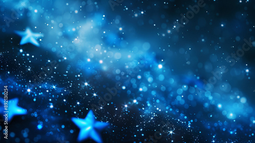 soft gradient Christmas background transitioning from dark blue to black with minimalist star shapes scattered throughout, evoking a peaceful night sky