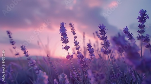 Soft lavender hues blending into a tranquil evening sky.