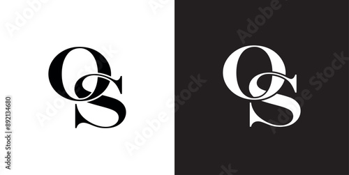 logo design with os letters on negative background	