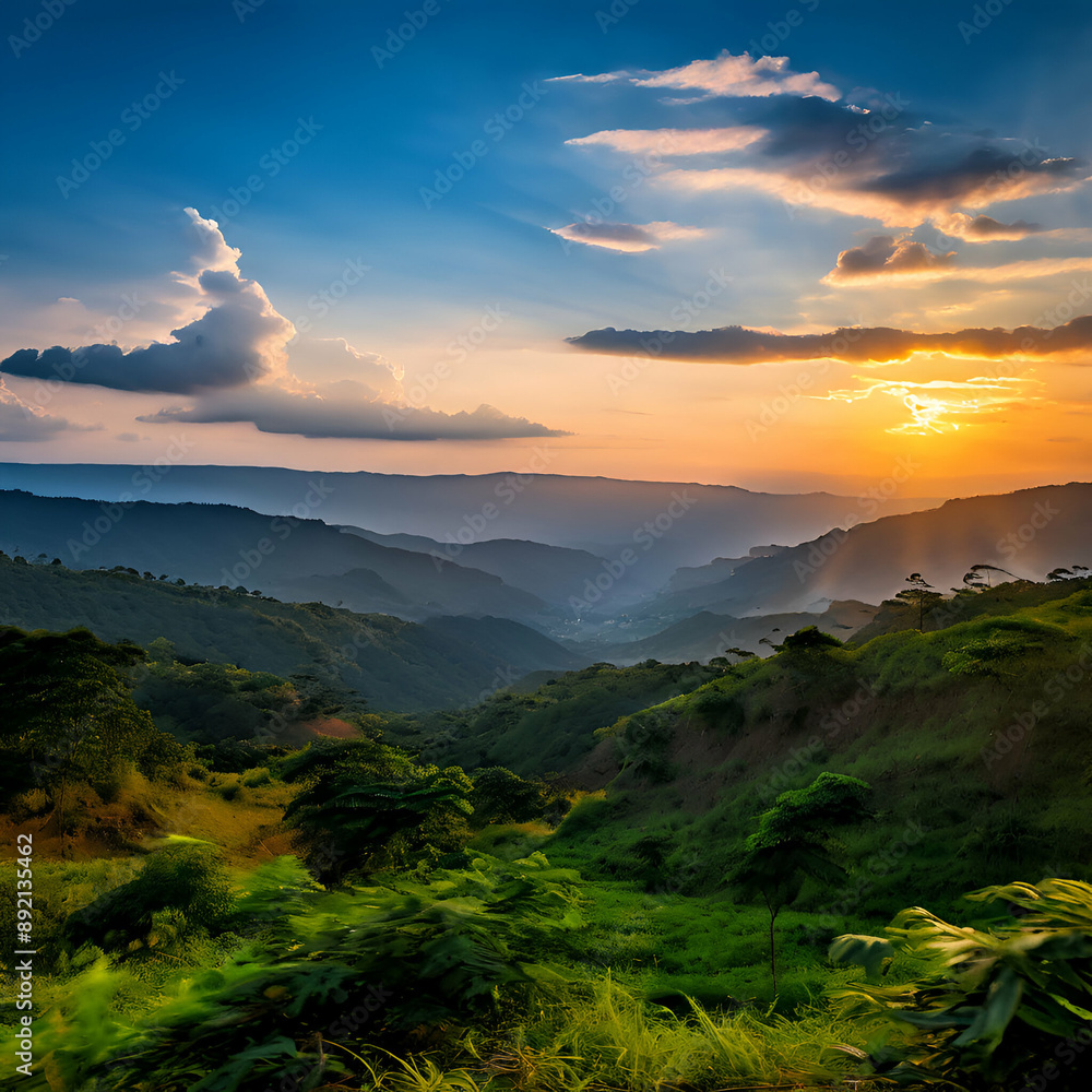 Obraz premium sunset in the mountains