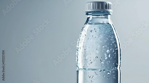 mineral water bottle product displayed isolated on white background, footage mockup design