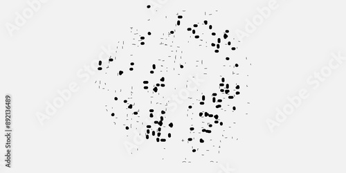 Black vector pattern with ball dots. Geometric example of repeating circles on a white background in halftone style.