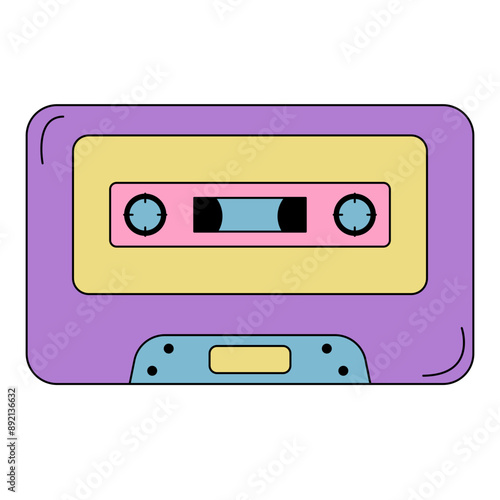 Retro Style Cassette Tape. vector illustration