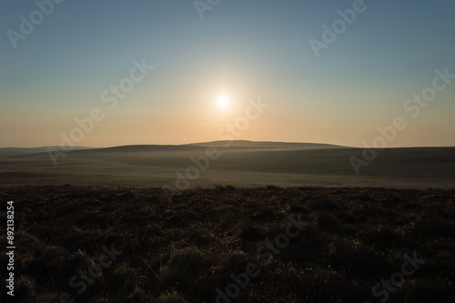 Sunrise on the Garron Plateau in County Antrim, Northern Ireland 