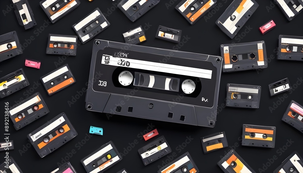 Obraz premium Clear Plain Shiny Soft Vintage Bokeh Cloudy Wave Like Geometric Black Background or Texture