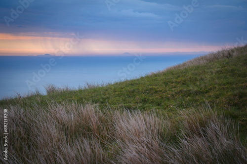 Fototapeta From Greenanmore in County Antrim, Northern Ireland to Ailsa Craig in Scotland,