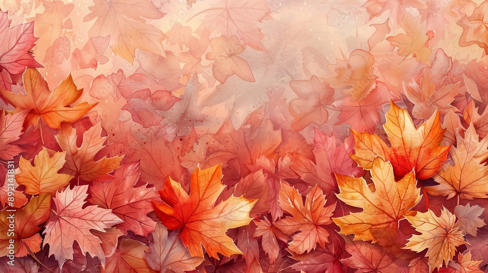 watercolor autumn leaves background watercolor autumn leaves background