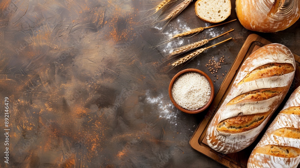 A rustic wooden background with fresh bread and plenty of copy space. Perfect for bakery branding, menus, or as a backdrop for product photography. A rustic wooden background with fresh bread and plenty of copy space. Perfect for bakery branding, menus, or as a backdrop for product photography.