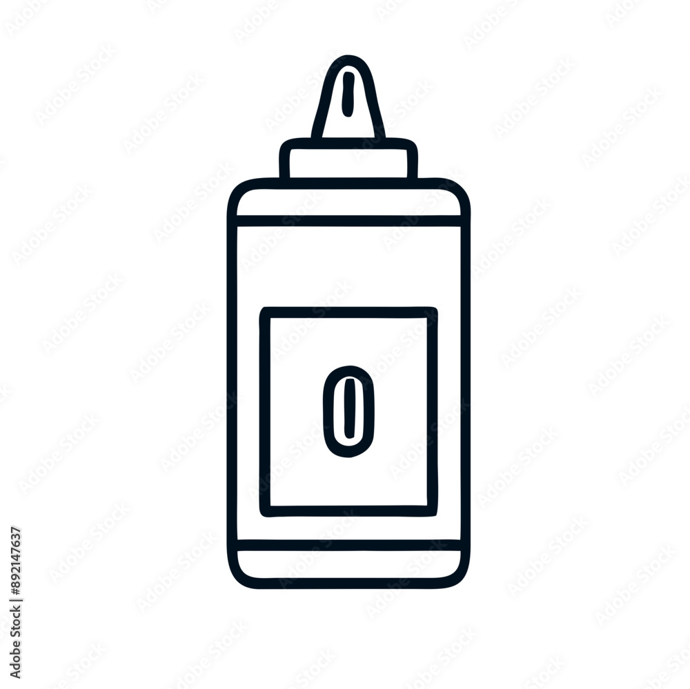 Black Line Art Glue Bottle Icon on Transparent Background
Black Line Art Glue Bottle Icon on Transparent Background