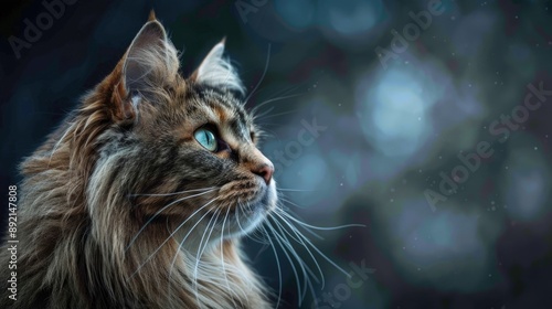 Portrait of a senior Siberian cat