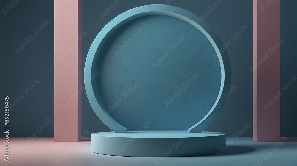 8K Product Showcase for demo display. 3d rendering. Round Podium Style. Pastel Color. 8K Product Showcase for demo display. 3d rendering. Round Podium Style. Pastel Color.