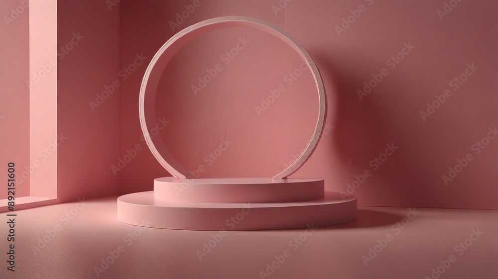 8K Product Showcase for demo display. 3d rendering. Round Podium Style. Pastel Color. 8K Product Showcase for demo display. 3d rendering. Round Podium Style. Pastel Color.