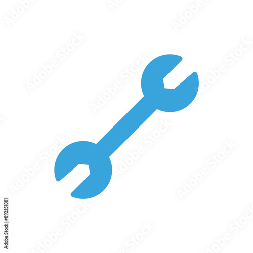 wrench icon color or logo illustration glyph color blue style