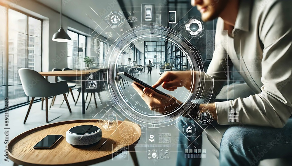 Fototapeta premium Modern Technology in Contemporary Office Setting