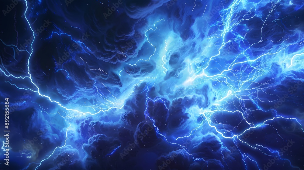 Blue glowing plasma lightning. Blue glowing plasma lightning.