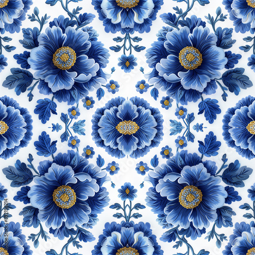 Light blue Flower Fabric stumpwork embroidery backgrounds