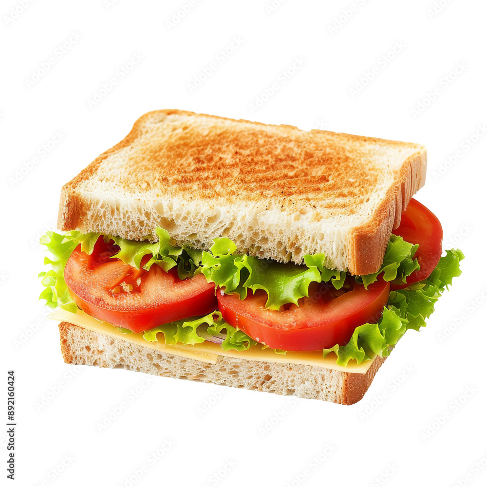 Isolated Sandwich with Lettuce and Tomato without Background. Isolated Sandwich with Lettuce and Tomato without Background.