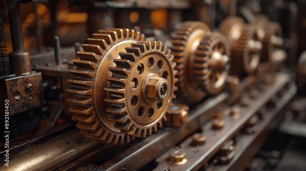 Close-up of Gears in an Industrial Machine Close-up of Gears in an Industrial Machine