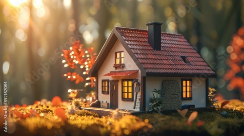 Wallpaper Mural House ownership and real estate investment, miniature house with keys with sunlight background, Ai generated for ads Torontodigital.ca