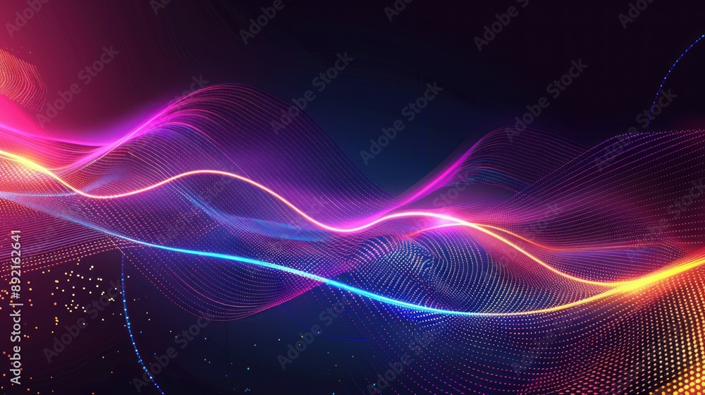 Abstract colorful swirling wave of light with a purple and pink hue background Abstract colorful swirling wave of light with a purple and pink hue background