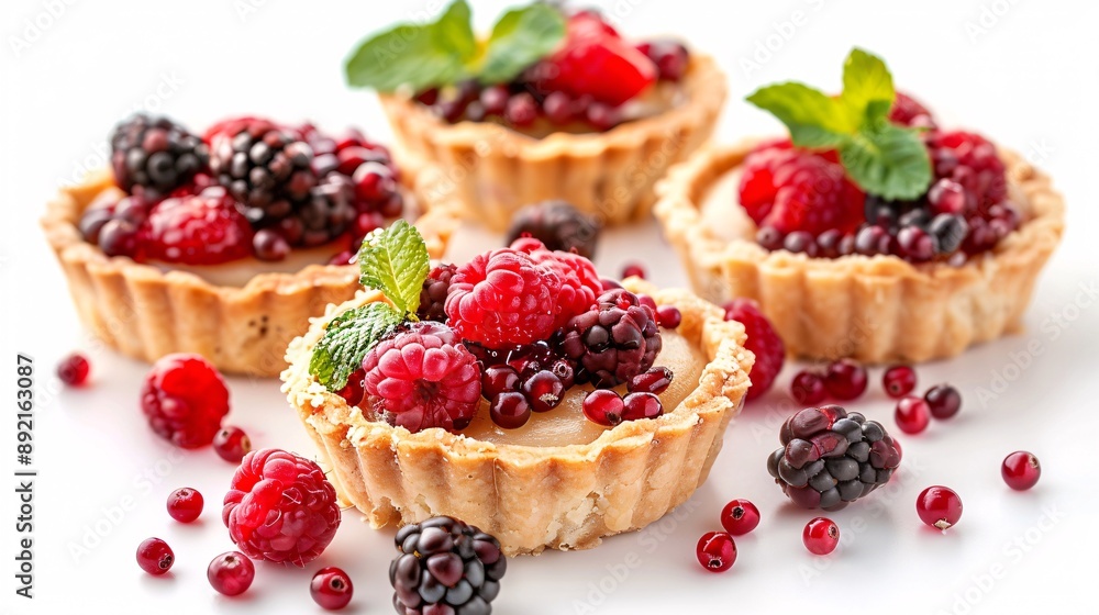 Handmade mini pastries on a blank background. Handmade mini pastries on a blank background.