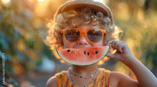 Une femme et un garçon souriant, avec des lunettes de soleil et un masque de plongée, s'amusent ensemble en été, montrant leur joie et leur esprit ludique.