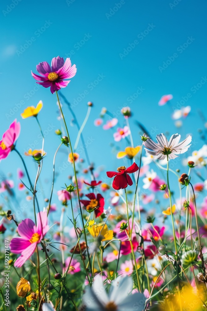 Colorful Wildflower Garden: Nature's Palette blurred background Colorful Wildflower Garden: Nature's Palette blurred background