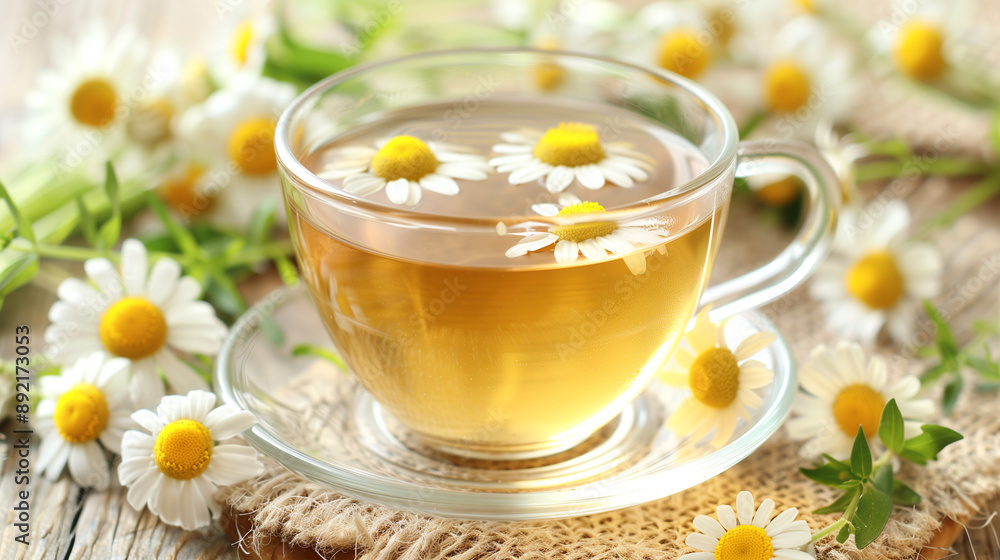 herbal tea cup on wood table with bokeh chamomile daisies background . transparent Mug on Rustic Table herbal tea cup on wood table with bokeh chamomile daisies background . transparent Mug on Rustic Table