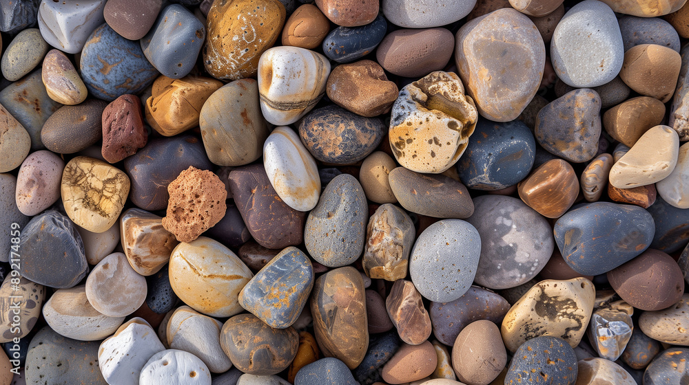 pebble sea stones background beach terracotta, beige, blue, gray rocks, from above lot of wet round pebbles. Background with round pebble. Stones beach smooth. Top view pebble sea stones background beach terracotta, beige, blue, gray rocks, from above lot of wet round pebbles. Background with round pebble. Stones beach smooth. Top view