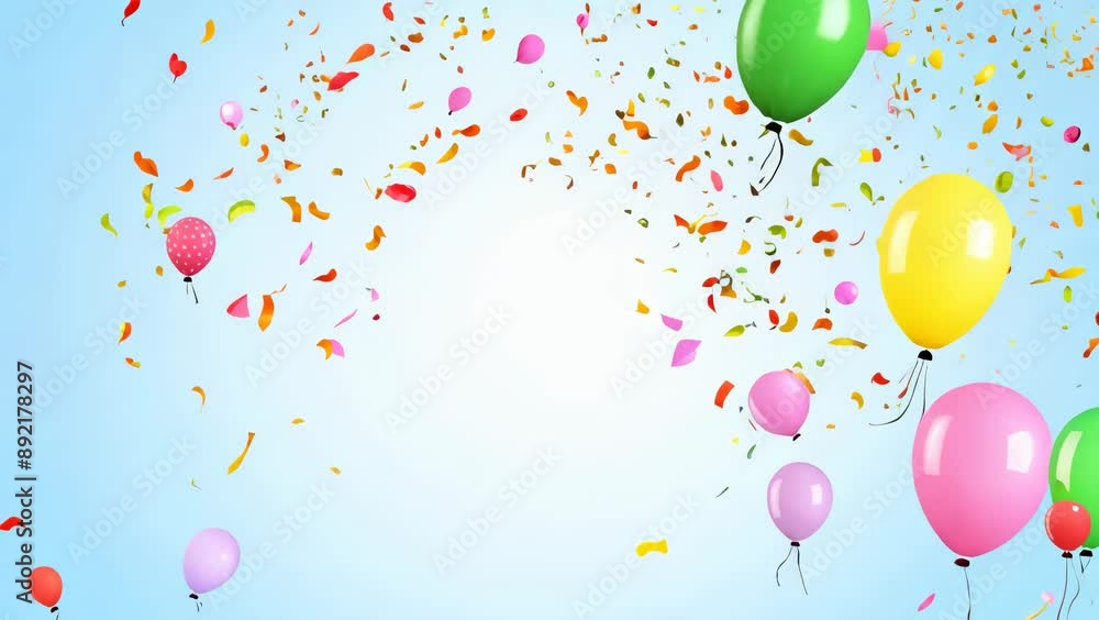 Joyful Moments: Animated Party Balloons and Confetti Joyful Moments: Animated Party Balloons and Confetti