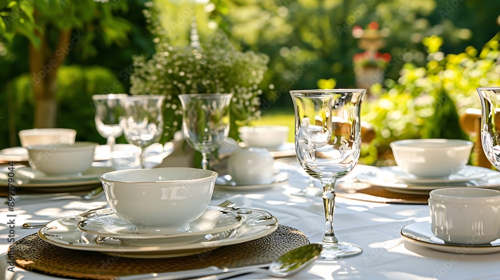 table setting at outdoor table setting at outdoor