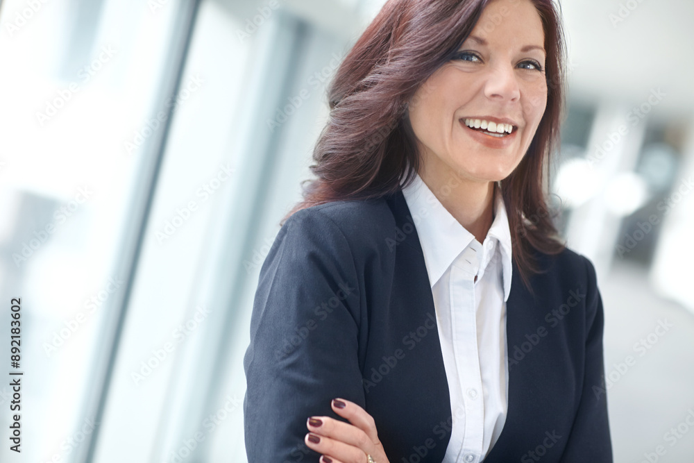 Lawyer, portrait and confident or woman in workplace, justice worker and professional attorney in law firm. Business, pride and legal consultant or representative, corporate office and happy career Lawyer, portrait and confident or woman in workplace, justice worker and professional attorney in law firm. Business, pride and legal consultant or representative, corporate office and happy career