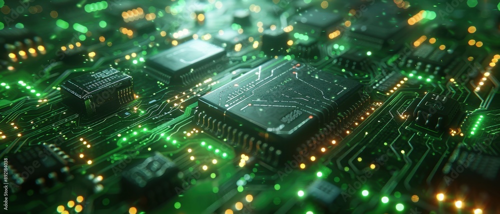 Obraz premium Abstract Circuit Board Frottage Art