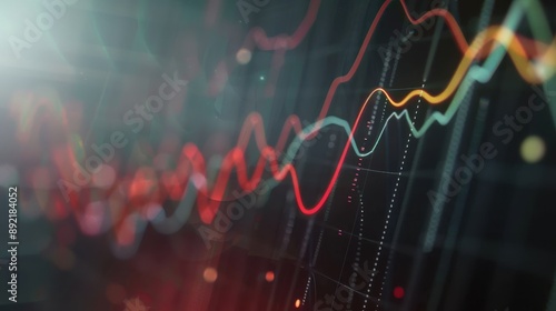 Dualaxis line chart, professional tones, detailed labels, realistic, studio lighting