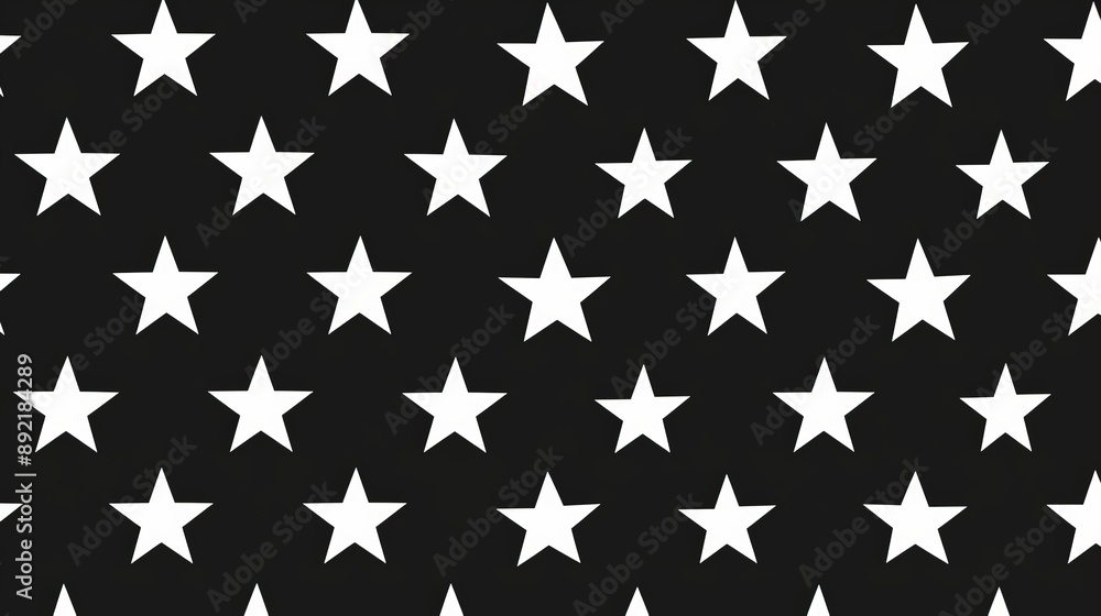 White Stars on Black Background White Stars on Black Background