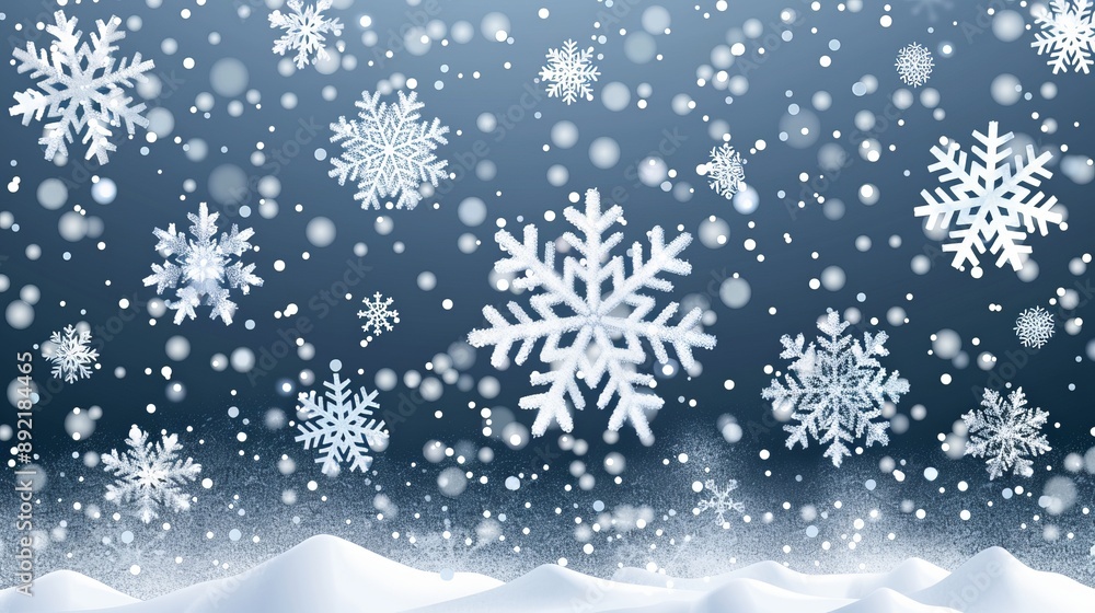 Snowflakes Falling on Snowy Ground Snowflakes Falling on Snowy Ground
