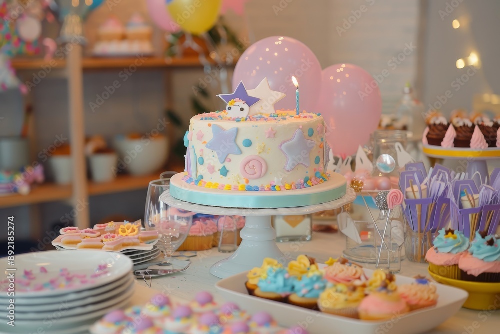 Unicorn Birthday Cake with Decorations Unicorn Birthday Cake with Decorations