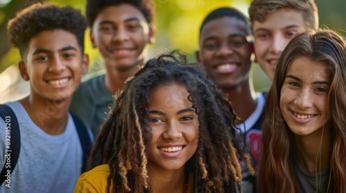A group of young people standing next to each other