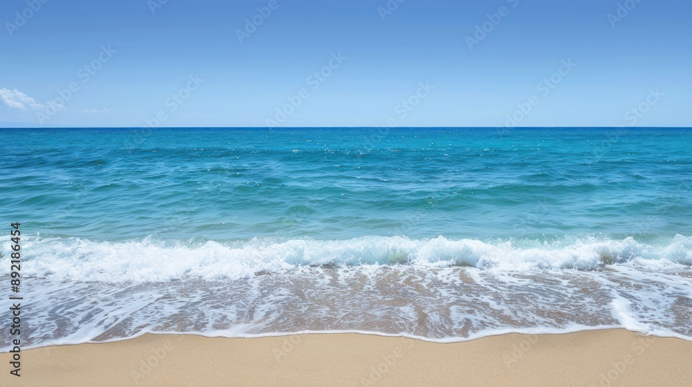 Beautiful beach with clear blue water and sandy shore. Beautiful beach with clear blue water and sandy shore.