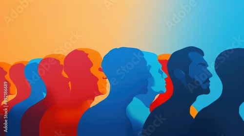 Wallpaper Mural A Close-up Shot of a Abstract group of people with modern, colorful gradients Torontodigital.ca