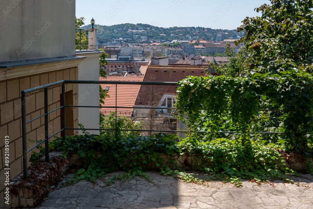 Widok ze wzgórza zamkowego w Budapeszcie