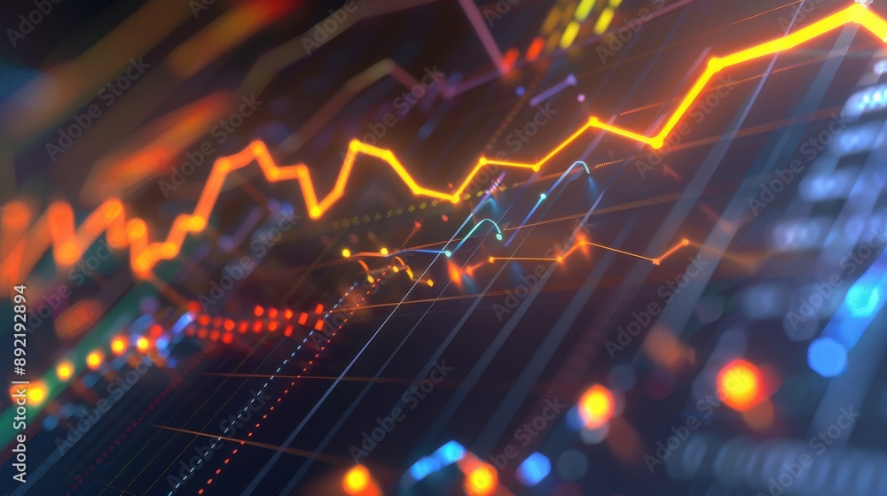 Sleek design animated line chart, dynamic effects, realistic, studio lighting Sleek design animated line chart, dynamic effects, realistic, studio lighting