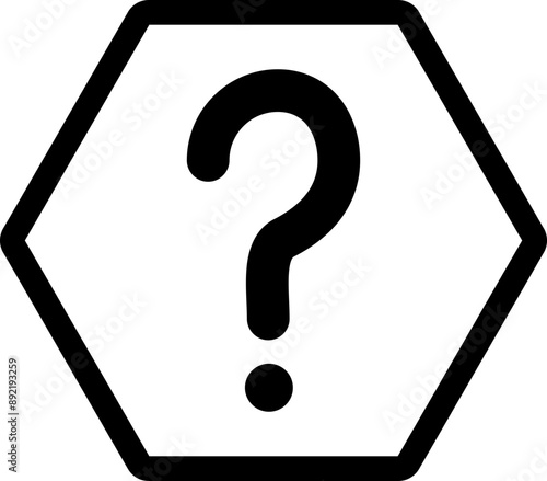 question mark hexagon icon
