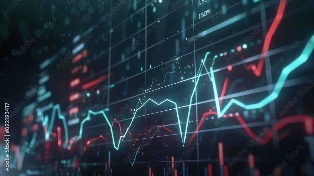 Realistic animated line chart, sleek design, dynamic effects, studio lighting Realistic animated line chart, sleek design, dynamic effects, studio lighting