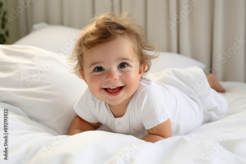 Wallpaper Mural Baby Lying on the Bed Torontodigital.ca