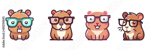 cute capybara wearing glasses