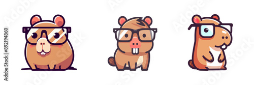 cute capybara wearing glasses