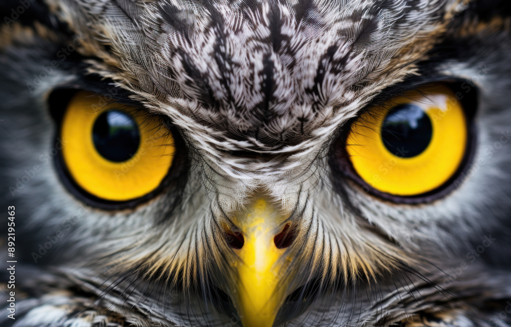 Fototapeta premium Close-Up of an Owl's Face